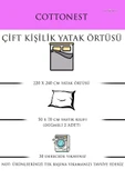 Cottonest ÇİFT KİŞİLİK YATAK ÖRTÜSÜ SETİ İKİ YASTIKLI SAÇAKLI - 3