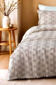 Cottonest Çift Kişilik Pike Yatak Örtüsü Seti İki Yastıklı Saçaklı - 1