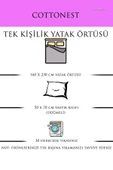 Cottonest Tek Kişilik Yatak Örtüsü Pİke 1 Adet Yastık Kılıfı - 2