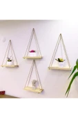 BfdShop Ipli Duvar Rafı 4 Adet Dekoratif Raf thumbnail 1