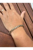 bettin tasarım Çift Renkli Kral Zincir Unisex Paslanmaz Çelik Bileklik - 3