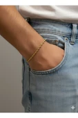 bettin tasarım 316L Çelik Kararmaz Klasik Burgu Unisex Bileklik 4mm Kalınlık - 5
