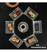 Porsima Almina 6'lı Kahve Yanı Lokumluk Sunumluk Cam Kase Seti Mini İkramlık Şekerlik, Reçellik, Sosluk Kase - 1