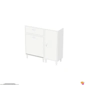 Modilayn YENİCE 110x97x32, 5 cm 3 raflı ve 3 sepetli dolap ile çamaşırlarınız artık daha düzenli. - 8