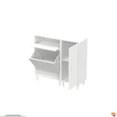 Modilayn YENİCE 100x97x32, 5 cm 3 raflı ve 3 sepetli dolap ile çamaşırlarınız artık daha düzenli. - 9