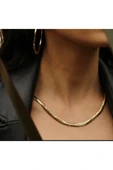 bettin tasarım Kadın Yüksek Kalite Çelik İtalyan Ezme Zincir Kolye 60cm + 5cm Uzatma 3mm Kalınlık thumbnail 3