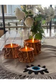 bettin tasarım Kırmızı 3lü Kazan Mum - 1
