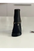 bettin tasarım Sarı Zincir Yıldız Motifli Zirkon Taşlı Çelik Kadın Halhal - 5