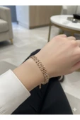 bettin tasarım Hasır Zirkon Taşlı Rose Xuping Kadın Bileklik - 3