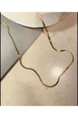 bettin tasarım Gold Renk 60 Cm 2 Mm Kalınlık Unisex Çelik İnce Ezme İtalyan Zincir Kolye - 5