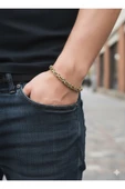 bettin tasarım Çift Renkli Kral Zincir Unisex Paslanmaz Çelik Bileklik - 1