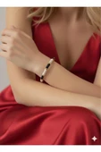 bettin tasarım Renkli Mineli Çelik Renkli Enamel Detaylı Kadın Bileklik - 10
