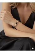 bettin tasarım Renkli Mineli Çelik Renkli Enamel Detaylı Kadın Bileklik - 11