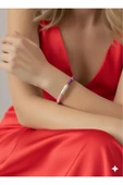 bettin tasarım Renkli Mineli Çelik Renkli Enamel Detaylı Kadın Bileklik - 7