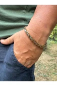 bettin tasarım Çift Renkli Kral Zincir Unisex Paslanmaz Çelik Bileklik - 4