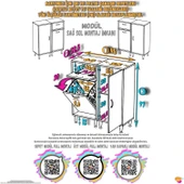 Modilayn YENİCE 95x97x32,5 cm 3 raflı ve 3 sepetli dolap ile çamaşırlarınız artık daha düzenli - 6
