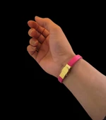 Sembole Özel Doğal Pembe Derili 14 Ayar Altın Plakalı Kalp Detaylı Oval Motifli Hediye Bileklik-377 thumbnail 5