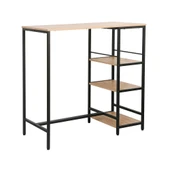 Step-Up 2 Tabureli Yüksek Ayaklı Raflı Yemek Masası Ceviz/Siyah 100x50x100 - 5