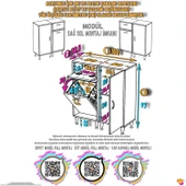 Modilayn YENİCE 100x97x32,5 cm 3 raflı ve 3 sepetli dolap ile çamaşırlarınız artık daha düzenli. - 4
