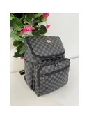 Remuse Unisex Sırt Çantası Kareli Siyah Gr thumbnail 2