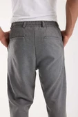 Bezayağı Kumaş Relax Fit Duble Paça Jogger Pantolon - Gri thumbnail 4