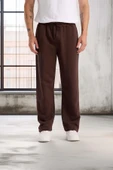 Mendes Baggy Kalıp Diagonal 3 İplik Kumaş Erkek Eşofman Altı Pantolon - Kahve thumbnail 1