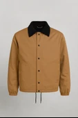Lauri Workwear Tarzı Tok Kumaş Kadife Yakalı Rahat Kalıp Erkek Ceket - Kahverengi thumbnail 1