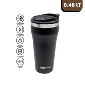 Rox Camping 0190 Kahve Termosu 0.48 Lt - Siyah thumbnail 1