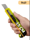 Beylini Falçata Plastik Gövde Geniş Maket Bıçağı Büyük Boy Halı Karton Kutu Gündelik Kullanım Hobi Bıçağı Sarı 15 CM - 5