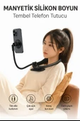 Manyetik Silikon Boyun Telefon Tutucu  Eller Serbest, Ayarlanabilir ve Rahat Kullanım - 1