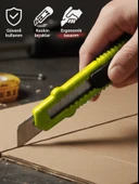 Beylini Falçata Plastik Gövde Geniş Maket Bıçağı Büyük Boy Halı Karton Kutu Gündelik Kullanım Hobi Bıçağı Sarı 15 CM - 1