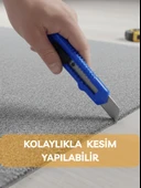 Falçata Plastik Gövde Geniş Maket Bıçağı Büyük Boy Halı Karton Kutu Gündelik Kullanım Hobi Bıçağı Mavi 15 CM - 2