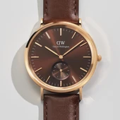 DW00600707 Kahverengi Deri Erkek Kol Saati thumbnail 4