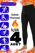 Erkek Termal İçlik Siyah İçi Polar Kışlık Tayt 4 Adet thumbnail 1