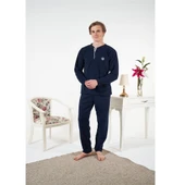 Estiva Düz Renk Uzun Kol Polar Erkek Pijama Takım thumbnail 3
