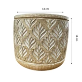 Bitki Tasarımı Ev dekorasyon Bej Lotus Beton Saksı Çiçeklik Saksılık thumbnail 2