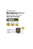 Profesyonel Karıştırıcı Mixer 1600 W Boya Ve Harç Karıştırıcı SGS-5099 thumbnail 2
