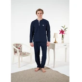 Estiva Düz Renk Uzun Kol Polar Erkek Pijama Takım thumbnail 1