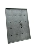 Dikine Süet Kumaş Gri 34-24 Cm Ayaklı 20 Pedli Kolye Tabla Stand - 1
