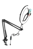 Masa Üstü Yaylı 360 Ayarlanabilir Ring Light Telefon Tutuculu Işıklı Yayıncı Standı - 3