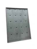 Dikine Süet Kumaş Gri 34-24 Cm Ayaklı 20 Pedli Kolye Tabla Stand - 4