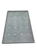 Dikine Süet Kumaş Gri 34-24 Cm Ayaklı 20 Pedli Kolye Tabla Stand - 5