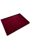 Süet Kumaş Bordo 34-24 Cm Ayaklı 18 Pedli Kolye Tabla Stand - 4