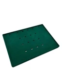 Süet Kumaş Yeşil 34-24 Cm Ayaklı 18 Pedli Kolye Tabla Stand thumbnail 4