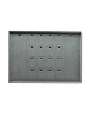 Süet Kumaş Gri 34-24 Cm Ayaklı 18 Pedli Kolye Tabla Stand - 5