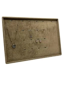 Süet Kumaş Kahve 34-24 Cm Ayaklı 18 Pedli Kolye Tabla Stand thumbnail 1