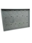 Süet Kumaş Gri 34-24 Cm Ayaklı 17 Pedli Kolye Tabla Stand - 5