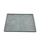 Süet Kumaş Gri 34-24 Cm Ayaklı 17 Pedli Kolye Tabla Stand - 4