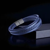 Mavi Çoklu Deri Bileklik 31833B1D2 thumbnail 2