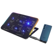 Rampage SIXPOWER R9 6 Fan RGB Işıklı Telefon Tutuculu Notebook Soğutucu - 1